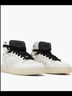 P448 Marvin Plus high-top sneakers in white leather with a perforated toe